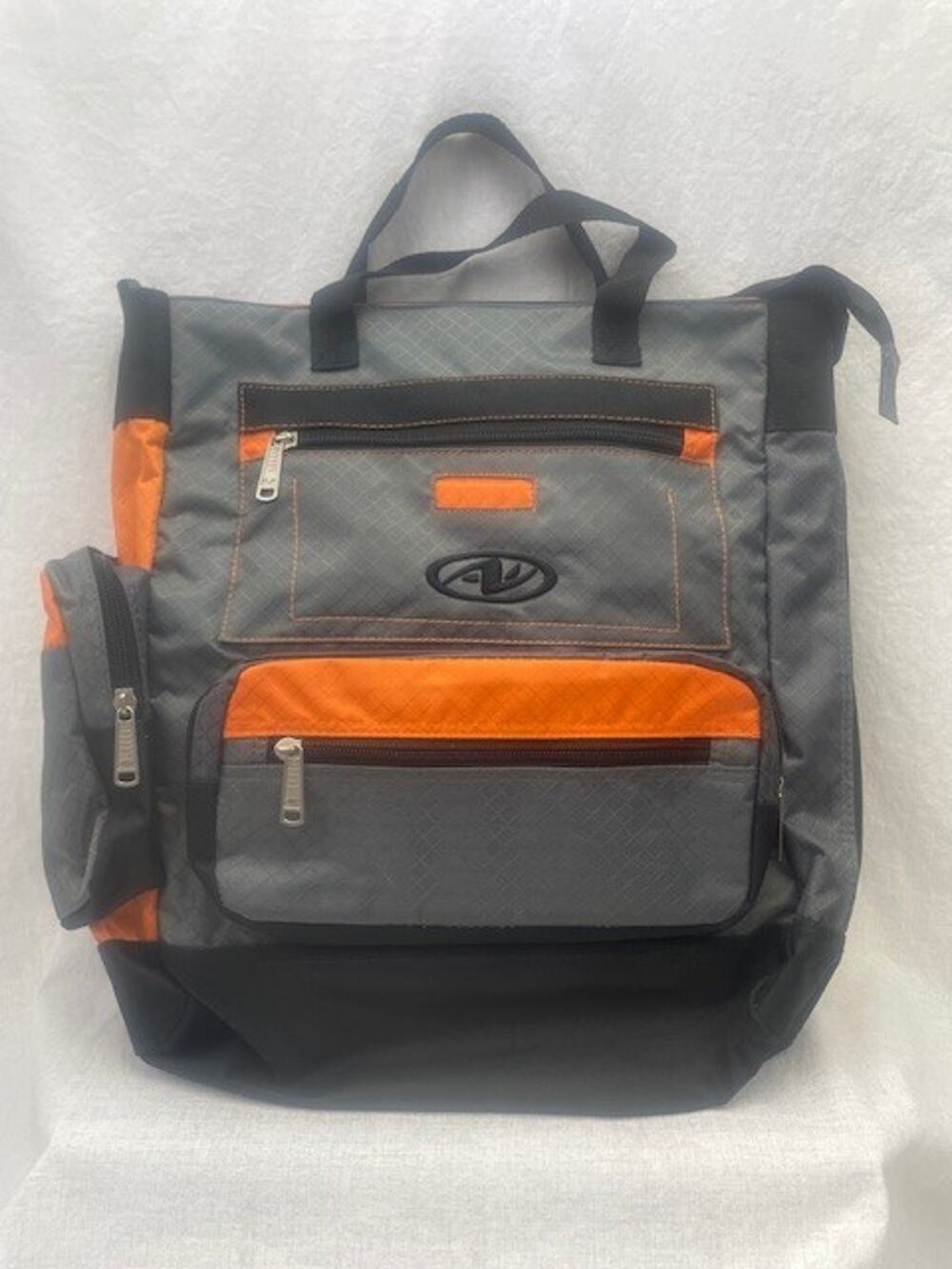 Athletic Works Sport Back Pack Light Weight Gray with Orange and Black Accents
